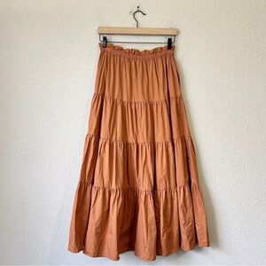 Kourt - Elegant Orange Tiered Skirt XL X-Large - Like New